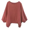 Vår sommar mode kvinnor o-neck t-shirt plus storlek lös batwing ärm vit bomull linne tee shirt femme toppar s306 210512