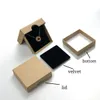 Brown Gift Packing Necklace Storage Boxes with Velvet Rigid Paperboard Display Packaging for Jewelry Bracket Pendant Earring Keychain Ring