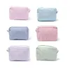 3pcs Cosmetic Bags Women Seersucker Light Large Capacity Stripes Prints Storage Bag Mix Color