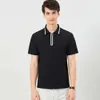 Haute qualité Polo été à manches courtes fermeture éclair hommes chemise Polo Nylon/Spandex solide décontracté Polo mâle hauts 210518