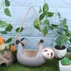 Keramisk dov hängande saftig planter söt djur liten växt kruka för kaktus luftväxter blommor örter trädgård dekoration y03148744731