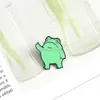 Dessin animé vert grenouille doigt broche épingles émail épinglette pour femmes hommes haut robe cosage mode bijoux volonté et sable