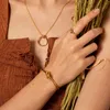 Huanzhi 2019 Ny design Rose Gold Metal Kopparpläterad Knot Twisted Armband för Kvinnor Tjej Bangle Party Smycken Gift Q0719