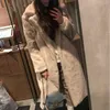 Winter Women Wysokiej Jakości Faux Rabbit Futro Płaszcz Luksusowy Długi Luźny Lapel nad Grubą Ciepłą Plus Size Kobiet Plush S 211130