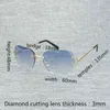 2022 Usine En Gros Nouveau Sans Monture C Fil Lunettes De Soleil Hommes Ovale Diamant Accessoires De Coupe Oculos Ombre Femmes Lunettes Pour Beaching Conduite