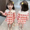 Girl Dress Heart Pattern Kids Party Dresses For Girls Casual Dress For Children Spring Autumn Children's Clothing 210412