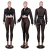 Svart Sexig 2 Piece Set Women Club Outfits Mesh Sheer Crop Top och Leggings Födelsedagsfestkläder för kvinnor Två bitar Byxor Set Y0625