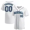 Jersey de baseball blanche Navy-Aqua-0000 personnalisé