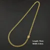 Titanium Steel smycken sätter 24k guldfylld pläterad högpolerad kubansk länkhalsband armband för mens hiphop trottoarkedja 8mm15473695