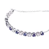 Tianyu Gems 18K Сплошной белый золотой круглый Sapphirehoissanite Diamond Charm ювелирные изделия свадебный браслет для женщин