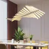 Wisiorek lampy europejski styl kreatywny salon LED żyrandol oświetlenie fishbone designer restauracja nowoczesne biuro