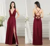 2022 Nieuwe Collectie Sexy Deep V-hals Party Jurk Dames Backless High Split Gowns Avondjurk Prom Toga In Stock CPS3008