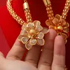 Örhängen Halsband 24K Dubai Guldfärg Smycken Satser för Kvinnor Afrikanska Indien Party Bröllop Hängsmycke Smycken Set Engagemang Gåvor