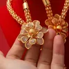 Oorbellen Ketting 24K Dubai Goud Kleur Sieraden Sets Voor Dames Afrikaanse India Party Bruiloft Hanger Sieraden Set Engagement Geschenken