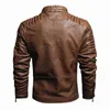 Leder Herren Herbst und Winter Motorradjacke dick lässig und schick Herren PU Lederjacke schlank gutaussehend 211111