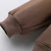 PUWD Vintage Femme Brown surdimensionné Appliques Coton Sweats à capuche Automne Casual Dames Chaud Pull à capuche Femme Lâche Vêtements d'extérieur 210809