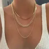 17km moda colar de fechadura assimétrica para mulheres torcer ouro cor de prata chunky espessas fechaduras choker cadeia colares de festa jóias