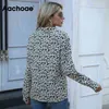 Otoño primavera leopardo estampado blusa mujeres cuello con muescas camisa de oficina femenina manga larga señoras tops túnica blusas mujer 210413