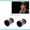 Stud Jewelry pair Unisex Barbell Titanium Steel Men Earrings Punk Anti Allergy Piercing Ear Male Fashion Gifts Drop Delivery Kyc3360316