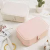 Protable Leather Jewelry Storage Box Earrings Ring Necklace Case Jewel Packaging Travel Cosmetics Beauty Organizer Container 211102