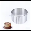 Moulds Kitchen, Dining Bar Home Garden Drop Delivery 2021 High Quality Stainless Steel Adjustable Mousse Ring 3D Round & Square Mold Cake Dec