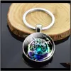 Nyckelringar Drop Delivery 2021 Aggressivt Tiger Mönster Dubbel Keychain Fashion Tigers Glass Cabochon Jewelry Pendant Key Chain Handmade Access