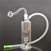 Mini glass oil burner pipe with LED Light Recycler Oil Rigs inline matrix perc 10mm female beaker bong with oil burner pipe and hose 2pcs