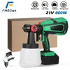 800W 1000ml Electric Spray Gun Hushållens bekvämlighet Sprayfärg med Li-Ion Battery Regulation High Power Sprayer av prostorme 210719