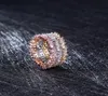 Moda zircone cz anello nuziale irregolare bianco cubico zircone anelli dito fit 6 # a 10 # per le donne gioielli regalo regalo d'argento oro rosa oro rosa 3 colori