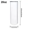 20oz Sublimation Blanks DIY Water Bottles 304 Stainless Steel Wine Straight Tumbler Cup Insulated Coffee Mug Cool Gift