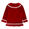 Enfants chemise de nuit rouge velours pyjamas ensembles enfants vêtements de nuit pour filles vêtements costume de sommeil M39401292928