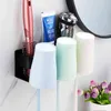 Väggmonterad tandborstehållare Aluminiumlegering Tandkräm Rack Badrum Hushållsutrymme Besparande badrum Tillbehör 211130