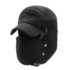 Fiets Winter Hat Trapper Trooper Winddichte Sneeuw Warm Black Cap met Earflappen Verwijderbaar Masker Voor Ski Fietsen Caps Maskers