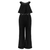 Sparkly Rhinestone Casual Girls Jumpsuit Sommar 2021 Ärmlös Zipper Girl Overaller Chiffon Wide Leg Kids Jumpsuits 6 8 10 12 Y