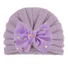 Hiver chaud tricoté bébé Turban chapeau arc pépinière Beanie enfants filles infantile enfant en bas âge casquette 0-4 ans