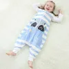 Sleeping Bag Jumpsuits Children Cartoon Clothes Spring Autumn Flannel Sleepwear Baby Girl Pajamas Boys Sleep 1-6Y 211109