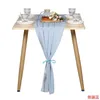 Chiffon Table Runner Europeu Estilo Americano Jantar Decoração Fio Para Casamento País Romântico Azul 5 pcs 210708