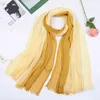 Linen Scarf Hijab Kvinnor Gradient Sjal Muslim Ombre Turban Double Color Fringe Scarves Pashmina Fashion Headscarf Ljuddämpare