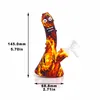 Silicone Bongs 5.7 inches Cartoon Printing Mini Hookah Dab Rigs Cucumbers Bong With Glass Bowl Water Pipe Multi Color Free DHL