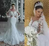 Modern New 2021 Romantic Gorgeous Long Sleeve Mermaid Wedding Dresses Beading Lace Princess Bridal Gown Custom Made Appliques See 227L