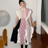 Alta qualidade retalhos vintage longos maxi vestidos para mulheres moda elegante festa vestes vestidos vestido de verão 210514