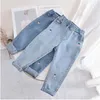 Mädchen Jeans Frühling und Herbst Mädchen Kleidung Baby Kinder Lose Beiläufige Hosen Ausländischen Stil Hosen Jugend Kleidung 211102