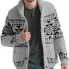 Mens Knitted Sweater Coat Geometric Print Autumn Arrivals Button Cardigan Fashion Classic Sweater Daily Casual Mens Clothes 211221