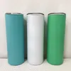 20oz Glow in Dark Straight Tumbler Sublimatie Lichtgevende Verf Skinny Tumblers Roestvrijstalen Dubbel-geïsoleerde koffiemelk Mok