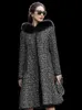 Feminina feminina faux fashion coreano colarinho de lã colar com capuz jaqueta feminina roupas de dupla face mulher casaco casaco zjt579