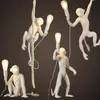 Monkey Pendant Lights Animal Resin Hanging Lamp Rope Lamps Bar Coffee Store Restaurant Industrial Loft Decor Lighting