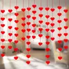 16 pièces/ensemble coeur rouge bannière décorations de mariage arland bricolage Non-tissé amour rideau fête de noël décor 20220224 Q2