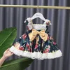 Infant Summer floral Spanish Ball Gown Lolita Palace Princess Lace Dress for Easter Birthday Party Casual Baby girl outfit Q0716