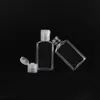 30ml 60ml Toma Travel Flaskor Klar plast Kosmetisk flaska med Flip Cap Läcktät toalettbehållare för shampoo lotion hand sanitizer