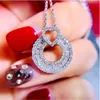 Heart 100% 925 Sterling Silver Lab Diamond Pendant Cz Engagement Wedding Pendants Necklaces for women Bridal Party Jewelry